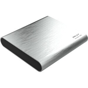 SSD Portable PNY Pro Elite - 2.5" Externe - 250 Go - Argenté Brossé - USB 3.1 (Gen 2) Type C - 880 Mo/s Taux de transfer m