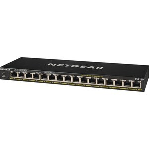Netgear 300 GS316P 16 Ports Ethernet Switch - 2 Layer Supported - Twisted Pair - Desktop, Wall Mountable, Rack-mountable