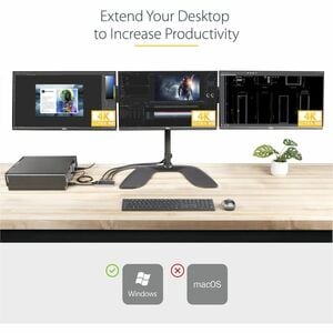 StarTech.com 3-Port DisplayPort 1.4 Splitter, DisplayPort to 3x DP Multi-Monitor Adapter, Triple 4K Computer MST Hub, Wind