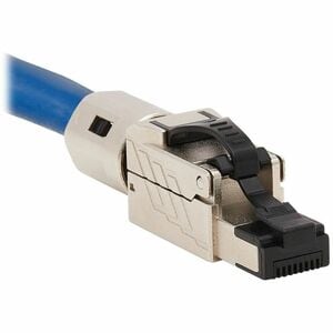 Eaton Tripp Lite Series Cat6a RJ45 Plug - MPTL, Shielded, 100W High-Power PoE & PoE++, Zinc Die-Cast, Black, TAA - 1 x RJ-