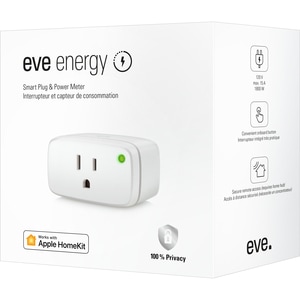 Eve Smart Plug & Power Meter - 1 x AC Power Plug - 240 V AC / 15 A - Apple HomeKit Supported - White