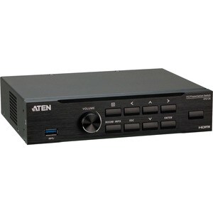 ATEN Seamless Presentation Switch with Quad View Multistreaming - 1920 x 1080 - Twisted Pair - 1 x 2 - Display, Tablet, No