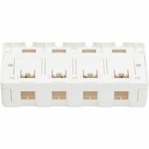 Tripp Lite series Surface-Mount Box for Keystone Jacks - 4 Ports, White - 4 x Total Number of Socket(s) - Surface Mount - 