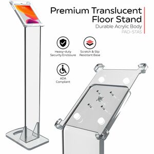 CTA Digital Premium Security Translucent Acrylic Stand for 10.2-inch iPad (7th/ 8th/ 9th Gen) & More - Up to 10.50" Screen