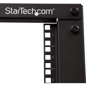 StarTech.com 4-Post 8U Mobile Open Frame Server Rack, 19in Network Rack with Casters, Small Rolling Rack for Computer/AV/D