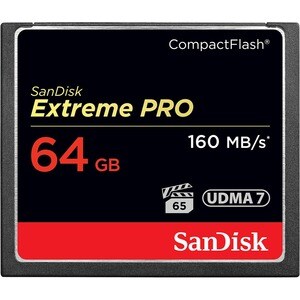 SanDisk Extreme PRO 64 GB CompactFlash - 160 MB/s Read - 150 MB/s Write