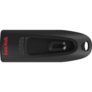 SanDisk Ultra 64 GB USB 3.0 Type A Flash Drive - Red - 128-bit AES - 100 MB/s Read Speed
