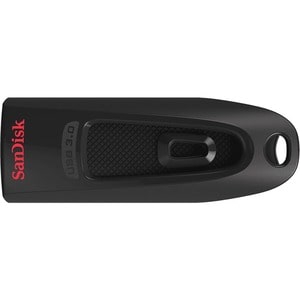 SanDisk Ultra 64 GB USB 3.0 Type A Flash Drive - Red - 128-bit AES - 100 MB/s Read Speed