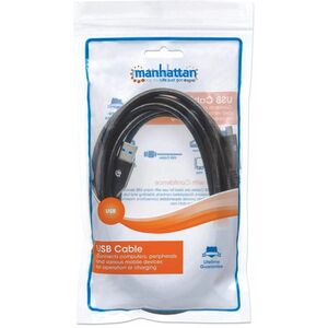 Manhattan Cable USB-C V3.1, C-A 3.0M Negro - 5Gbit/s - Apantallado - Níquel Contacto chapado - 28 AWG - Negro