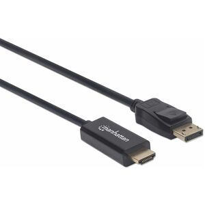 CABLE DISPLAYPORT MACHO A HDMI MACHO 1080P 1M NEGRO - Extremo Secundario: 1 x 19-pin HDMI 1.2 Digital Audio/Video - Male -