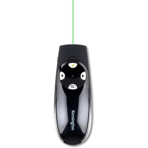 Kensington Presenter Expert Wireless with Green Laser - Black - Wireless - Radio Frequency - 2.40 GHz - Black - USB - 4 Bu