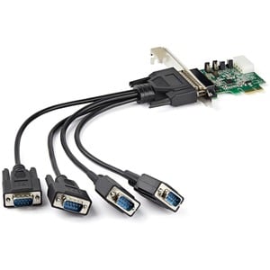 StarTech.com 4-port PCI Express RS232 Serial Adapter Card - PCIe to Serial DB9 RS-232 Controller Card - 16950 UART - Windo