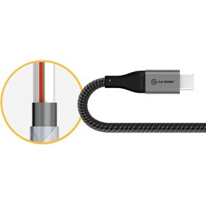 Alogic Super Ultra 15 cm USB/USB-C Data Transfer Cable - 1 / Pack - Cable for Phone, Tablet, Notebook, Peripheral Device, 