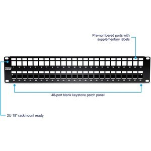 TRENDnet 24 Port(s) Blank Patch Panel - 2U High - Rack-mountable