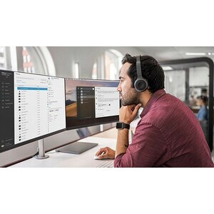 Cisco Wired/Wireless Over-the-head Stereo Headset - Carbon Black - Binaural - Circumaural - 6500 cm - Bluetooth - 32 Ohm -
