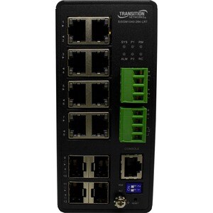 Transition Networks Managed Hardened Gigabit Ethernet Switch - 8 Ports - Manageable - 4 Layer Supported - Modular - 4 SFP 