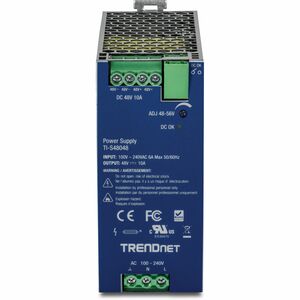 TRENDnet TI-S48048 Power Supply - DIN Rail Mountable - 120 V AC, 230 V AC Input - 48 V DC Output - 94% Efficiency