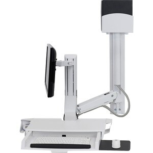 StyleView Combo Arm System with Worksurface and Small CPU Holder (White)