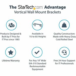 2U 19IN STEEL VERTICAL WALL MOUNT EQUIPMENT RACK BRACKET