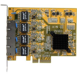 4-PORT PCI EXPRESS GIGABIT NETWORK ADAPTER CARD - QUAD-PORT GIGABIT NIC - NETWORK CARD WITH 4X 10/100/1000 RJ45 PORTS - FO