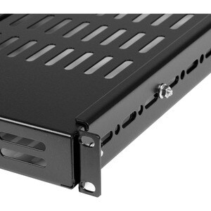 1U ADJUSTABLE MOUNTING DEPTH VENTED RACK MOUNT SHELF - 175LBS / 80KG - FIXED SERVER RACK SHELF