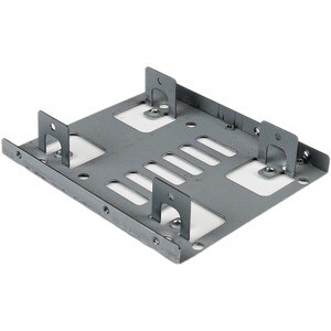 DUAL 2.5 SATA HARD DRIVE TO 3.5 BAY MOUNTING BRACKET - 2.5 TO 3.5 HARD DRIVE MOUNTING BRACKET WITH SATA POWER AND DATA CAB