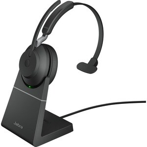Jabra Evolve2 65 Link380 USB-A UC Mono Headset inkl. Ladestation - Schwarz - Kabellos - Ohraufliegend - Bluetooth