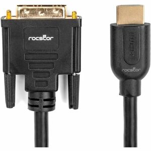 Rocstor Premium HDMI to DVI-D Cable - M/M - 6 ft - 1 x DVI-D Male - 1 x Male HDMI - Gold-plated Contacts - Black - 6 ft (2