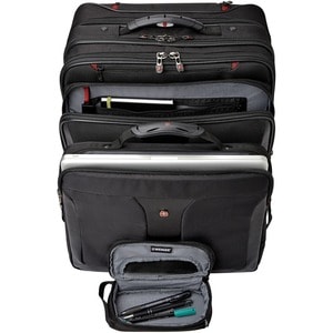 Wenger Patriot II Travel/Luggage Case (Roller) for 15.4" to 17" Notebook - Black - Polyester Body - Trolley Strap - 16.1" 