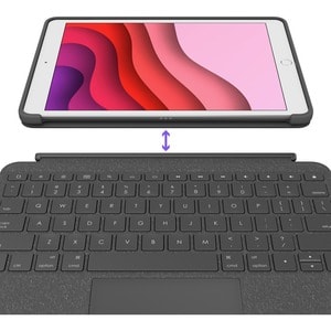 Logitech Combo Touch Keyboard/Cover Case Apple, Logitech iPad (7th Generation), iPad (9th Generation), iPad (8th Generatio