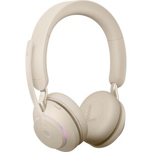 Jabra Evolve2 65 Wireless Over-the-head Stereo Headset - Beige - Binaural - Supra-aural - Bluetooth - USB Type C