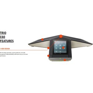 Poly Trio C60 Video Conference Equipment - 1280 x 720 Video (Live) Video (Content) - SIP - G.711, G.719, G.722, G.722.1, G
