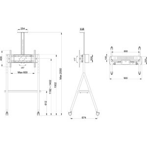 Neomounts Neomounts Pro NS-M1500WHITE Height Adjustable Display Stand - Up to 65" (165.10 cm) Screen Support - 50 kg Load 