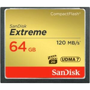 SanDisk Extreme 64 GB CompactFlash - 120 MB/s Read - 85 MB/s Write