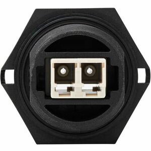 Eaton Tripp Lite Series Rigid Industrial IP68 Duplex Multimode Fiber Coupler (LC/LC) with Dust Cap, 10G Ethernet, TAA - 2 