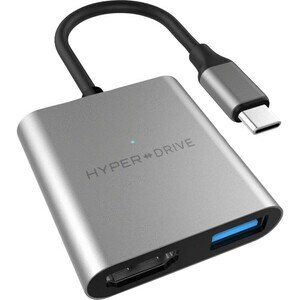 HyperDrive HD259A-SILVER Docking Station - for Notebook/Desktop PC/Smartphone - USB Type C - 3 x USB Ports - USB Type-C - 