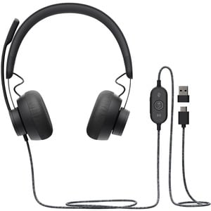 Logitech Zone Wired Noise Cancelling Headset, Certified for Microsoft Teams with advanced noise-canceling mic, USB-C with 