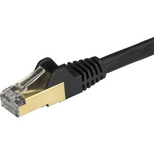 StarTech.com 1.5 m CAT6a Cable - Black - RJ45 Snagless Connectors - CAT6a STP Cord - Copper Wire - Ethernet Cable (6ASPAT1