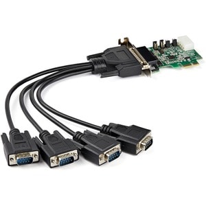 StarTech.com Multiport Serial Adapter - PCI Express 1.1 x1 - 4 x DB-9 RS-232 - Serial, Via Cable - 921.60 kbit/s - 16950 -