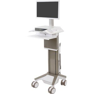 Ergotron CareFit Medical Trolley - TAA Compliant - Push/Pull Handle - 17 kg Capacity - 4 Casters - 127 mm Caster Size - Wh