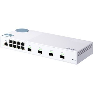 Conmutador Ethernet QNAP  QSW-M408S 8 Puertos Gestionable - 2 Capa compatible - Modular - Par trenzado, Fibra Óptica - De 