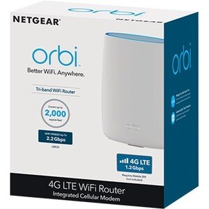LBR20 Orbi 4G LTE-WLAN-Router für das gesamtes Zuhause Abdeckung bis zu 185 m², AC2200 Tri-Band, Cat18-Modem (bis zu 1,2 G