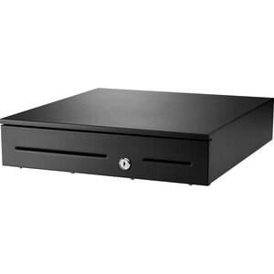 HP Value 4AK35AA Cash Drawer - 2 Media Slot - 3 Lock Position - Steel - Black - 103 mm Height x 420 mm Width x 410 mm Depth