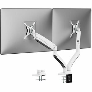 SIIG Dual Monitor Aluminum Heavy Duty Desk Mount with USB and Audio Ports - 17" to 43" - VESA 75x75, 100x100, 200x200
