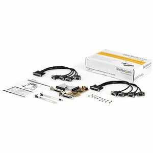 StarTech.com 8-Port PCI Express RS232 Serial Adapter Card, PCIe to DB9 Controller 16C1050 UART, Low Profile, 15kV ESD, Win