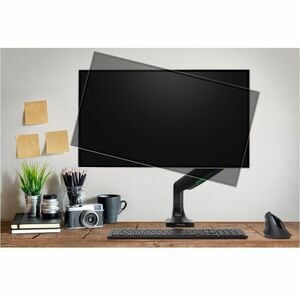 One-Touch Height Adjustable Single Monitor Arm - Black