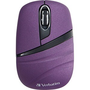 Verbatim Wireless Mini Travel Mouse, Commuter Series - Purple - Optical - Wireless - Radio Frequency - 2.40 GHz - Purple -