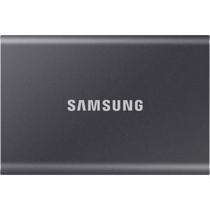  SSD Externe T7 Samsung 1To Gris titane MU-PC1T0T, vitesse de lecture jusqu'à 1050 Mo/s, résiste aux chutes jusqu'à 2m