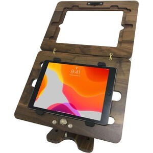 CTA Digital Wooden Security Kiosk Stand for iPad 10.2" 7th/ 8th/ 9th Gen - Up to 10.20" Screen Support - Walnut - Wood