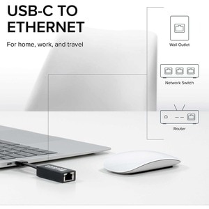 Plugable USB C to Ethernet Adapter, Fast and Reliable Gigabit Speed - Thunderbolt 3 to Ethernet Adapter Compatible with Ma